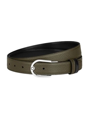 Montblanc Grain Deri At Nalı Tokalı 30 mm Çift Taraflı Kemer 222173