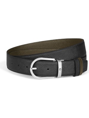 Montblanc Sartorial At Nalı Tokalı Deri 35 mm Çift Taraflı Kemer 222147