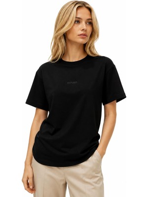Moda Yırtmaçlı Tshirt Siyah