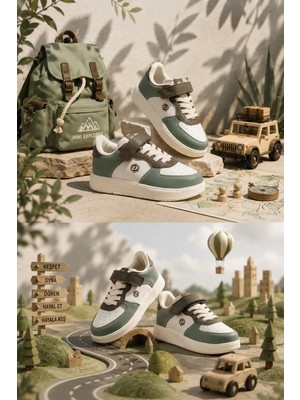 Muggo Snyder Cırtlı ve Bağcıklı Günlük Çocuk Sneaker Spor Ayakkabı