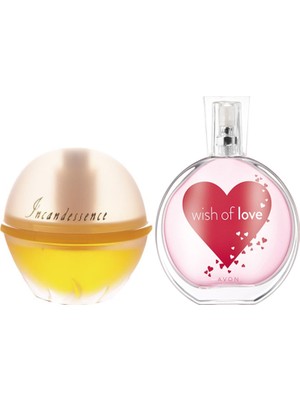 Avon Kadın Parfüm Seti: Incandessence Edp 50 ml ve Wish Of Love Edt 50 ml Odunsu Koku