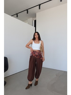Özge Özgenç Kendinden Fularlı Şalvar Pantolon
