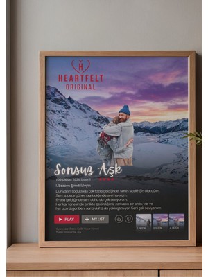 Anatolia Tasarım Kişiye Özel Dikey Dizi Arayüzü Çerçeveli Tablo - 4 Fotoğraflı Sevgiliye Hediye   Sonsuz Aşk Temalı Netflix Film Dizi Arayüz Tasarımlı   Afişi Poster - Yıldönümü ve Nişan Hediyesi