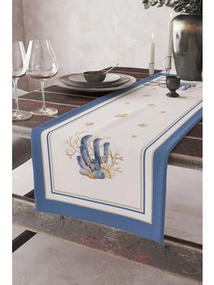 Ays Home Mavi Mercan Desen Runner