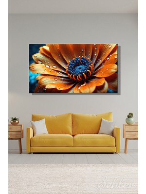 Şehber Panoramik Yatay Kanvas Tablo Tekli Salon Mutfak Yatak Odası Ofis Gerbera Çiçeği 1018