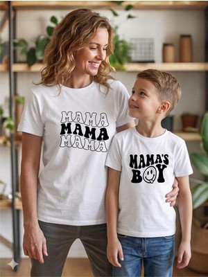 Venüs Dijital Mama's Boy Anneler Günü Anneye Hediye Anne Oğul Kombin Yapılabilir Tişört