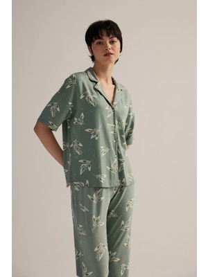 Hays Kadın Viskon Kısa Kollu Gömlek Pijama Üstü