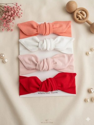 Swan Butik Kız Çocuk Bebek Bandana Toka Seti 4'lü Saç bandı