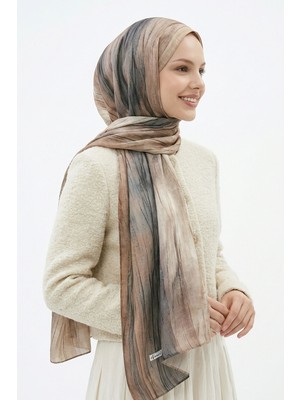 inStyle Degrade Desen Kahverengi Soft Pamuk Şal