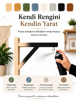 Ahşap Saksı Fener Duvar Askısı 1 Adet ( Kanca Vida ve Dübel Hediyeli )