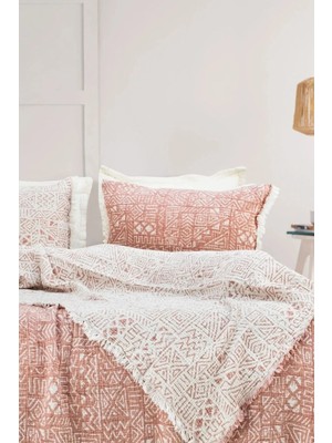 Layan Home %100 Pamuk  Müslin 4 Katl Tekli Yastık Kılıfı – Etnik Desen