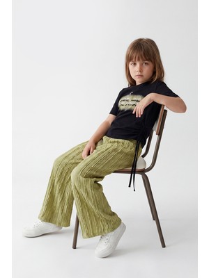 Joy Kids Kız Çocuk Bürümcük Pijamalı Penye Takım (5-8yaş) (Siyah)