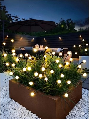 Octopus Bazaar (2 Adet) Solar 6 Led'li Güneş Enerjili Ateş Böceği Bahçe Balkon Saksı Aydınlatması Lamba