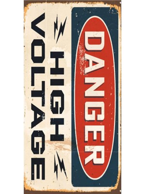 hediyeniburadabul Danger – High Voltaj- Retro Ahşap Poster – Özel Koleksiyon – Hbb