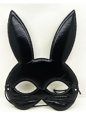 Timion Siyah Renk Kumaş Malzemeden Imal Eva Tavşan Maskesi 19X15 cm (5148)