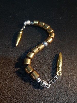 Mryart Gold Hematit Taşı ve Gümüş Renk Aparatlar ile Şıklaştırılmış Zaza Tesbih