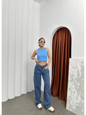Stellina Mavi Jolie Dikişli Baggy Jean