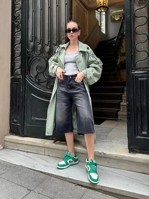 Stellina Efekt Yıkamalı Retro Bermuda Şort