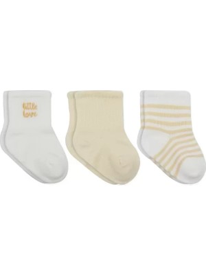 Mrs- Little Love Girl 3'lü Penye Soket Çorap 10137 Ekru -548484