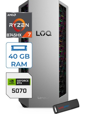 Lenovo Loq Tower 26ADR10 Amd Ryzen 7 8745HX 5.1 Ghz 40GB Ddr5 2tb SSD Geforce RTX5070 12GB Windows 11 Pro Masaüstü Oyuncu Bilgisayarı L91DF006KTRP21 + Zetta Çanta