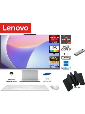 Lenovo ıdeacentre 27ARR9 Aıo Ryzen7 7735HS 16GB 1tb SSD Bulut Gri W11PRO 27" Fhd All In One Bilgisayar Duddı Mousepad+Usbbellek