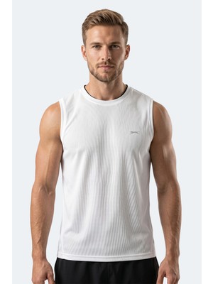 Slazenger Hazzar I Erkek Kolsuz Beyaz Tişört