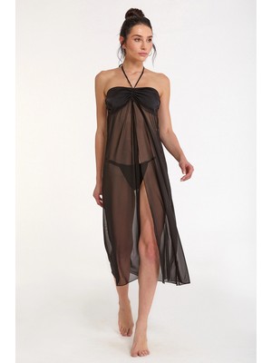 Ang Butik Argento 2056-3001 Kadın Straplez Tül Elbise