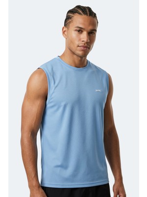 Slazenger Hazzar I Erkek Kolsuz Mavi Tişört