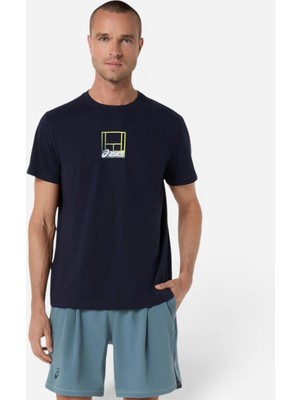 Asics Court Core Graphic Tee Erkek Lacivert Kısa Kollu Tshirt 2041A355-401