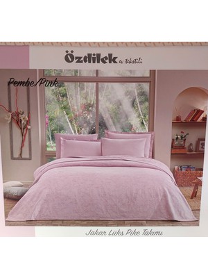 Özdilek Rf -Pembe- Jakar Lux (Z) Çift Kişilik Pike Takımı (4 Yastık Kılıflı)