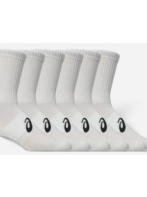 Asics 6 Pack Crew Sock Unisex Beyaz Koşu Çorabı 3033C302-100