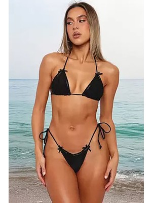 BMD Simone Fiyonklu Brazilian Bikini - Siyah