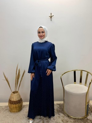 JOOQSTORE Taşlı Saten Elbise