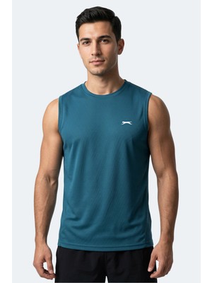 Slazenger Hazzar I Erkek Kolsuz Petrol Tişört
