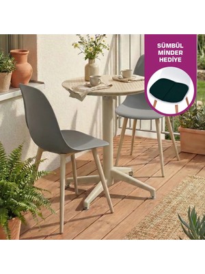 Vilinze Tilia Plastik Bahçe Balkon Bistro Seti Katlanır Masa 60*60 cm