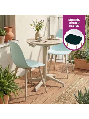 Vilinze Tilia Plastik Bahçe Balkon Bistro Seti Katlanır Masa 60*60 cm