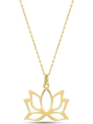 Moom Mücevherat 14 Ayar Altın Lotus Çiçeği Kolye
