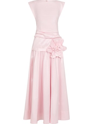 Acler Delph Saten Floral Detaylı Maxi Kadın Elbise