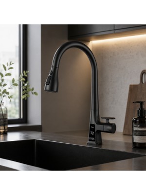 Fleko Light Black Mutfak Eviye Bataryası