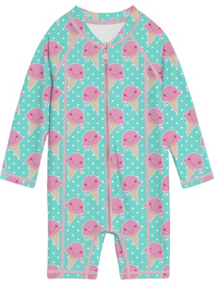 Slipstop Yummy Long Sleeve Yeşil Çocuk Mayo