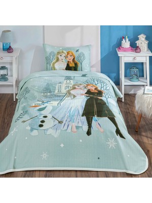 Taç Lisanslı Disney Frozen Hug Pamuk Tek Kişilik Pike Takımı