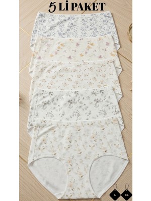 Unreal Un Real Underwear 871 Lazer Kesim Çiçek Baskılı Külot 5’li Paket