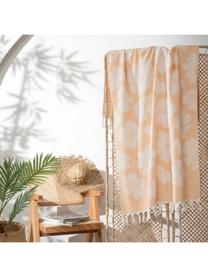 Linens Floral 90X170 cm Plaj Havlusu Somon