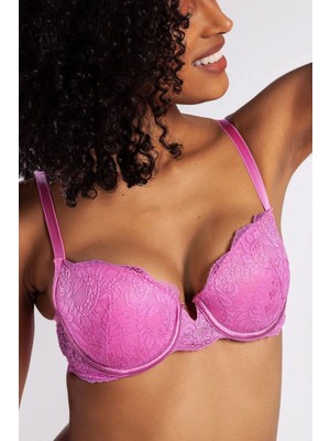 Marsilyan G.colors Balconette Foam Push Up Bra, Koyu Pembe Konforlu ve Şık Sütyen