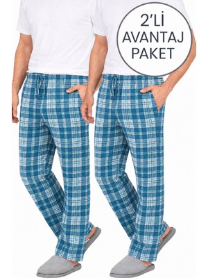 ByDon Erkek Tek Alt Çift Cepli Kordonlu 2'li Avataj Paket ( Rahat Kesim Ev Giyim )