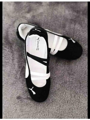 Puma Kadın Lastik Bantlı Babet Sneaker Ayakkabı - Siyah/beyaz