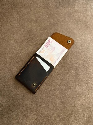 HATKA Leather Craft El Yapımı Hakiki Deri Cüzdan - Slim Fold K2