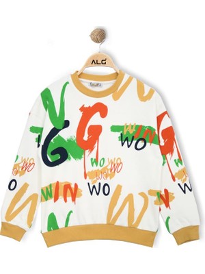 Alg ERKEK ÇOCUK RENKLİ GRAFİTİ BASKILI SWEATSHIRT