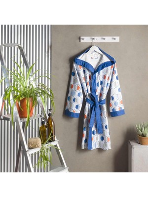 Taç Sanna Geometrik Desenli Pamuk Viskon Polyester Bornoz