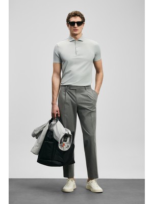 Lufian Nalon Smart Erkek Chino Pantolon Slim Fit Açık Gri